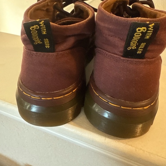 Dr. Martens Maroon Canvas Chukka Boots Size Woman’s 7 / Mens 6 - Picture 3 of 5